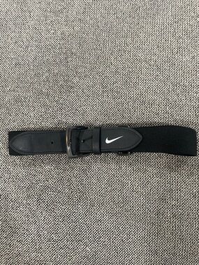 Youth Nike Black Baseball/softball Belt with White Swoosh Logo